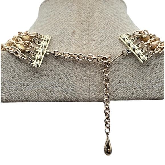 Coro Multi-Strand Gold-Tone Chain Mid-Century Vintage Necklace - Picture 7 of 7
